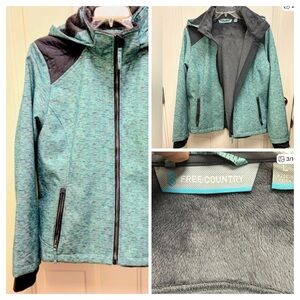 Free Country Teal Hooded Softshell Jacket